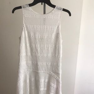 White midi length lace dress